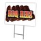 Signmission Bbq Ribs Yard Sign & Stake outdoor plastic coroplast window, C-2436 Bbq Ribs C-2436 Bbq Ribs - alternate 1